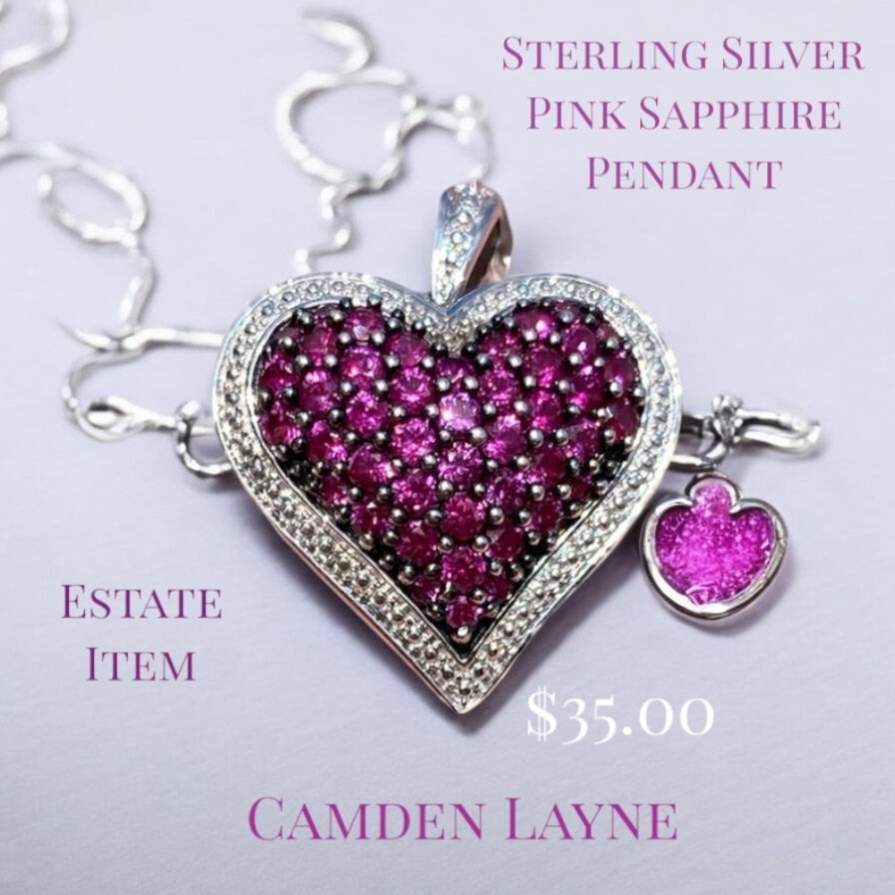 Camden Layne Pink Sapphire Heart Pendant